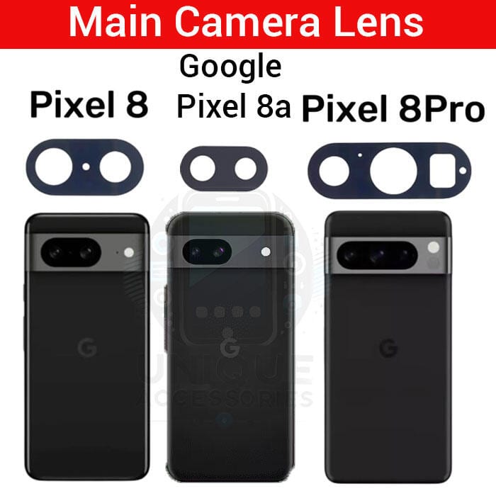Main Rear Camera Glass Lens for Google Pixel 8 8A 8 Pro Replacement Part (Not Tempered Camera Glass Protector)