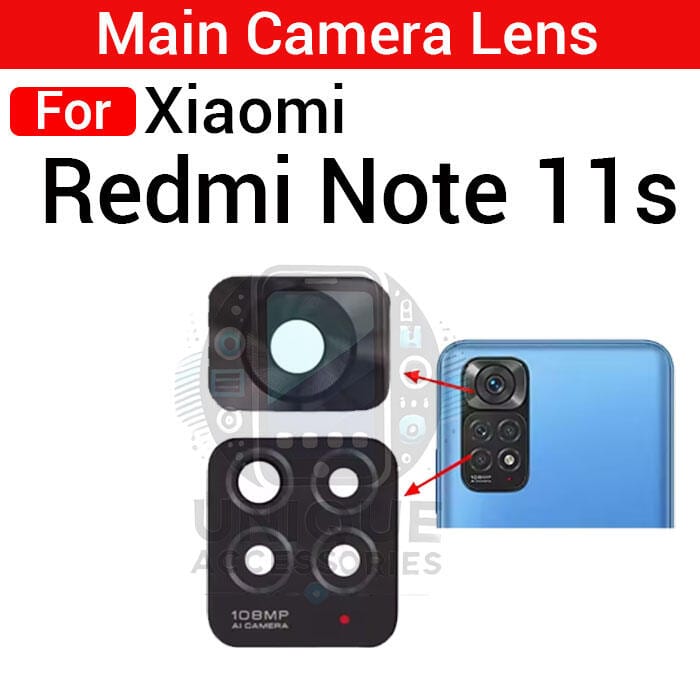 Main Rear Camera Glass Lens for Xiaomi Redmi Note 11s Replacement Part (Not Tempered Camera Glass Protector)