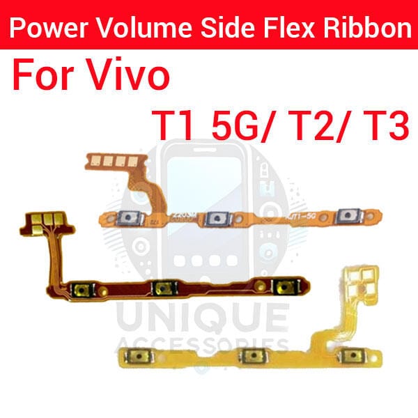 Vivo T1 5G T2 T3 Power on / off Switch Button Side Volume Up Down Buttons Flex Cable Replacement Parts
