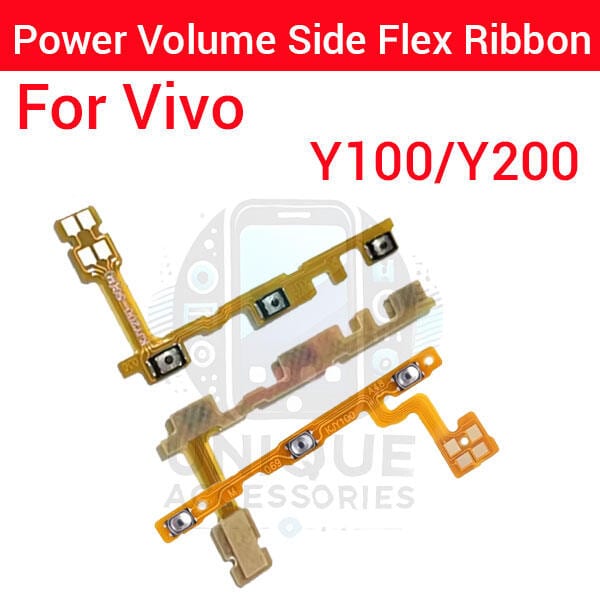 Vivo Y100 Y200 V29E Power on / off Switch Button Side Volume Up Down Buttons Flex Cable Replacement Parts