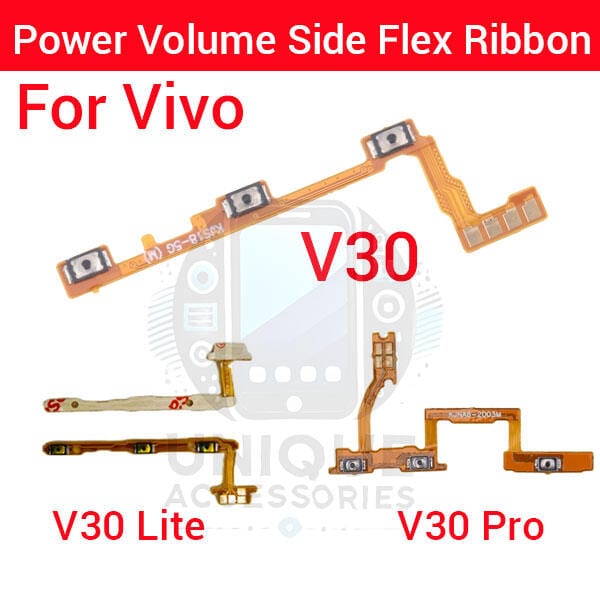 Vivo V30 V30 Pro V30 Lite Power on / off Switch Button Side Volume Up Down Buttons Flex Cable Replacement Parts