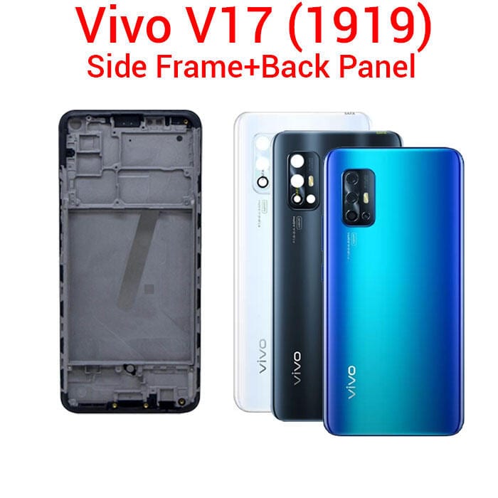 For Vivo V17 1919 Side Frame + Back Panel Housing + Camera Glass Back shell Replacement Spare Parts