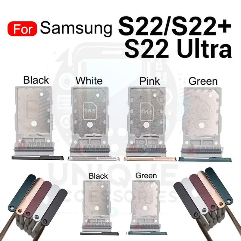Samsung Galaxy S22 S22 Plus S22 Ultra Sim Tray Micro SD Card Slot with Sim Ejector Pin Replacement Parts
