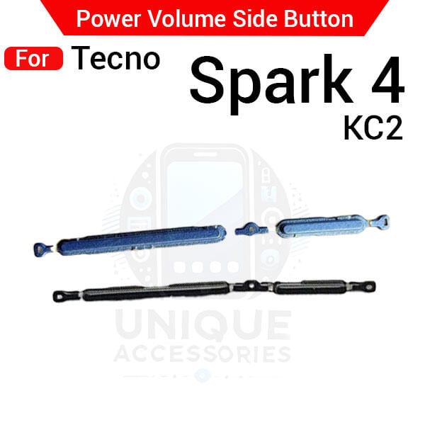 Compatible with Tecno Spark 4 KC2 KC8 External Side Buttons Power On Off + Volume Control Button Outside Side Keys