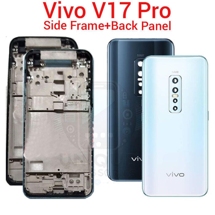 For Vivo V17 Pro Side Frame + Back Panel Housing + Camera Glass Back shell Replacement Spare Parts