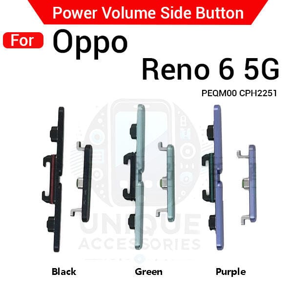Compatible with Oppo Reno 6 5G External Side Buttons Power On Off + Volume Control Button Outside Side Keys