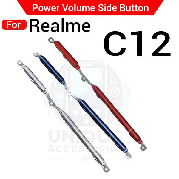 Compatible with Realme C12 External Side Buttons Power On Off + Volume Control Button Outside Side Keys
