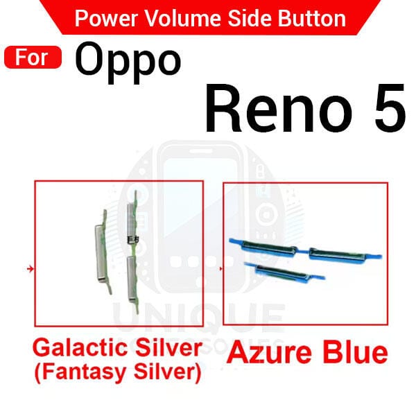 Compatible with Oppo Reno 5 External Side Buttons Power On Off + Volume Control Button Outside Side Keys