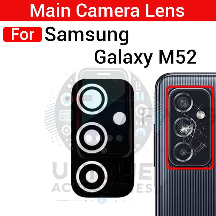 Camera Main Glass Lens for Samsung Galaxy M52 Replacement Part (Not Tempered Camera Glass Protector)