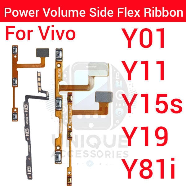 Vivo Y01 Y11 Y15s Y19 Y81i V9 Power on / off Switch Button Side Volume Up Down Buttons Flex Cable Replacement Parts