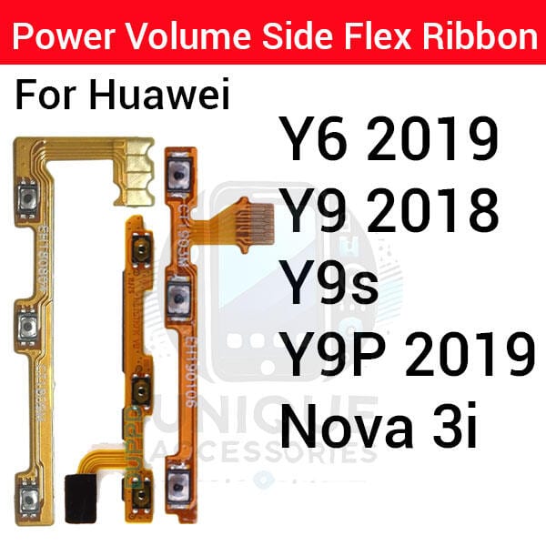 Huawei Y6 2019 Y9s Y9 2018 Y9 Prime 2019 Nova 3i Power on / off Switch Button Side Volume Up Down Buttons Flex Cable Replacement Parts