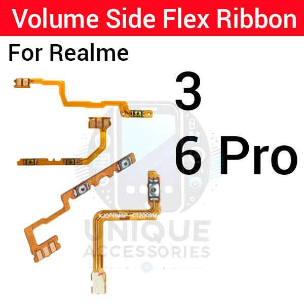 Realme 3 6 Pro Power on / off Switch Button Side Volume Up Down Buttons Flex Cable Replacement Parts