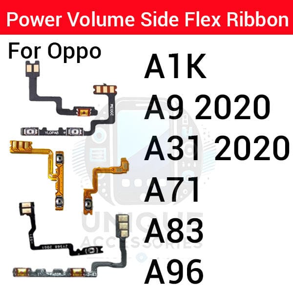 Oppo A1K A9 2020 A31 2020 A71 A83 A96 Power on / off Switch Button Side Volume Up Down Buttons Flex Cable Replacement Parts