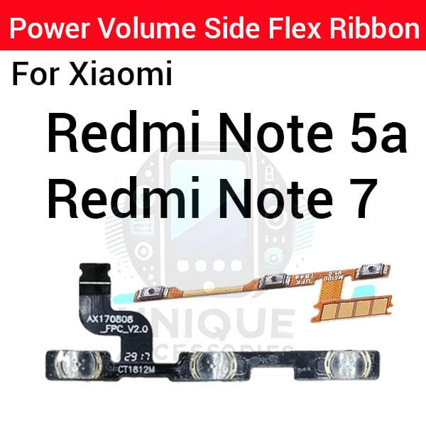 Xiaomi Redmi Note 5a 7 Power on / off Switch Button Side Volume Up Down Buttons Flex Cable Replacement Parts