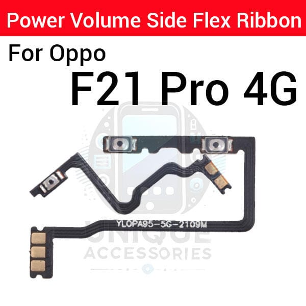 Oppo F21 Pro 4G Power on / off Switch Button Side Volume Up Down Buttons Flex Cable Replacement Parts