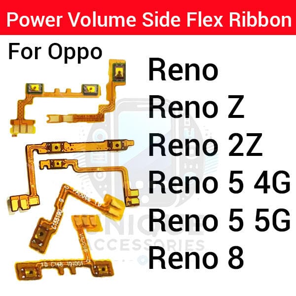 Oppo Reno Z 2Z 5 8 4G 5G Power on / off Switch Button Side Volume Up Down Buttons Flex Cable Replacement Parts