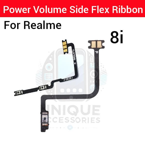 Realme 8i Power on / off Switch Button Side Volume Up Down Buttons Flex Cable Replacement Parts