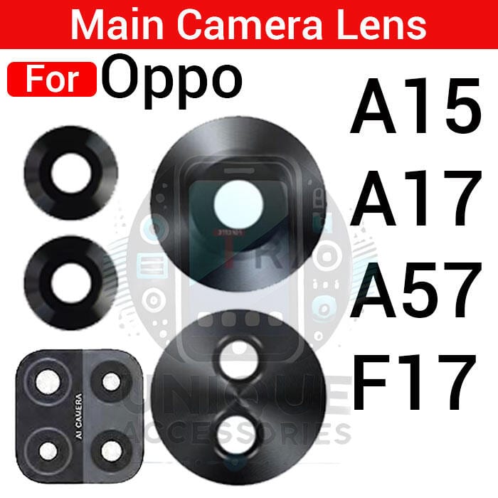Camera Main Glass Lens for Oppo A15 A17 A57 F17 Replacement Part (Not Tempered Camera Glass Protector)