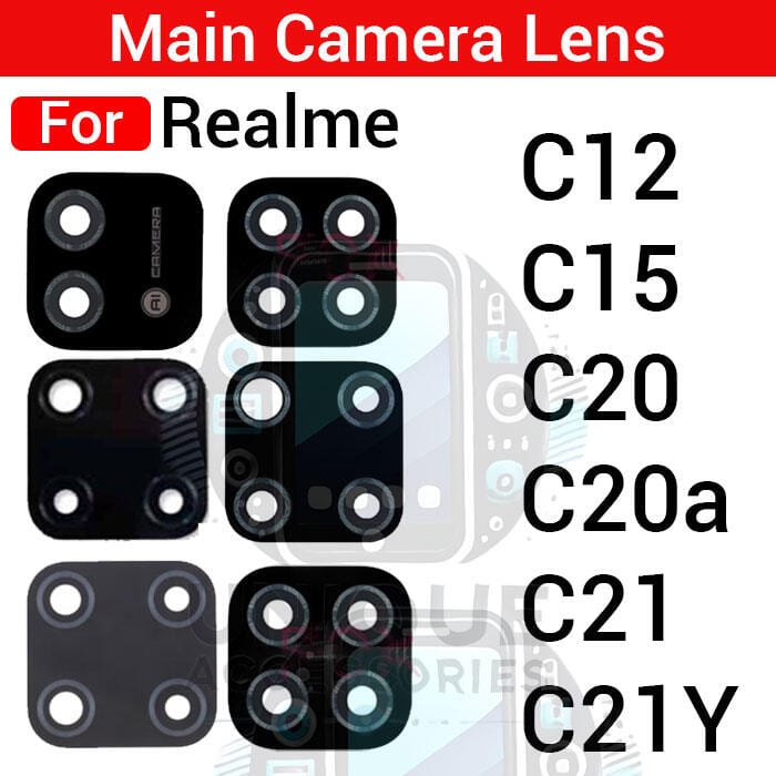 Camera Main Glass Lens for Realme C12 C15 C20 C20a C21 C21Y Replacement Part (Not Tempered Camera Glass Protector)