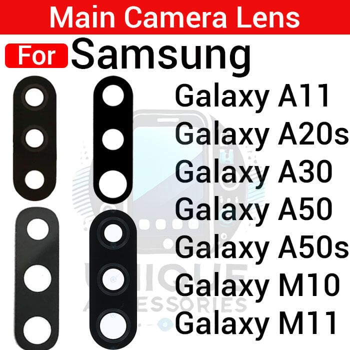 Camera Main Glass Lens for Samsung Galaxy A11 A20s A30 A50 A50s M10 M11 Replacement Part (Not Tempered Camera Glass Protector)