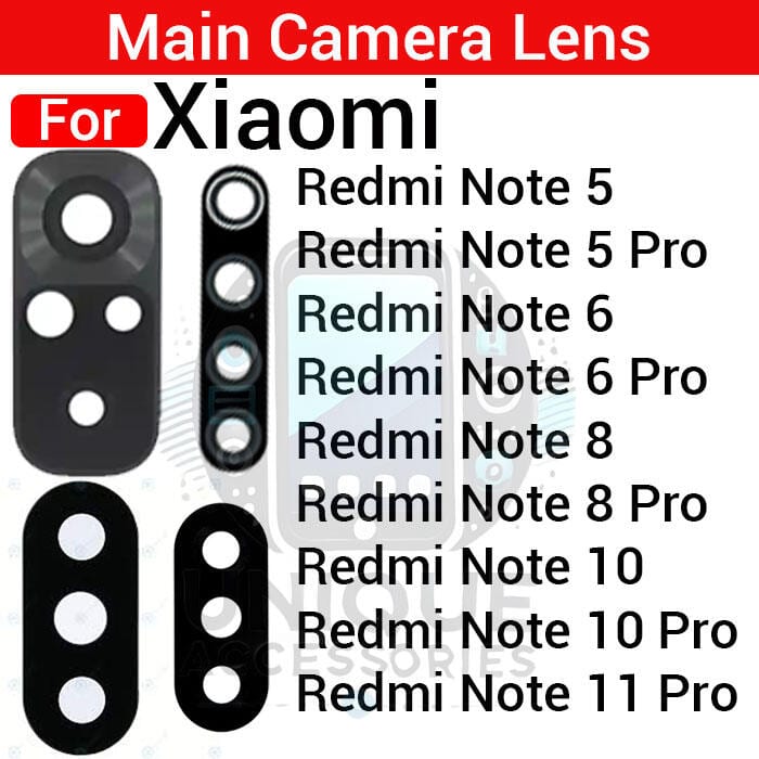Camera Main Glass Lens for Xiaomi Redmi Note 5 5 Pro 6 6 Pro 8 8 Pro 9 Pro 10 10 Pro 11 Pro Replacement Part (Not Tempered Camera Glass Protector)