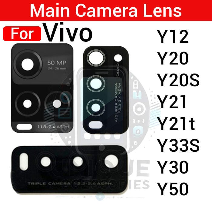 Camera Main Glass Lens for Vivo Y12 Y20 Y20S Y21 Y21t Y33S Y30 Y50 Replacement Part (Not Tempered Camera Glass Protector)