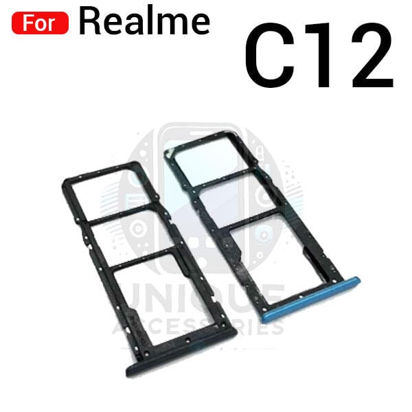 Realme C12 Sim Tray Micro SD Card Slot with Sim Ejector Pin Replacement Parts