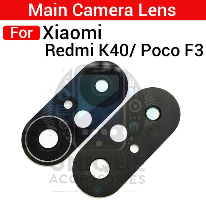 Camera Main Glass Lens for Xiaomi Redmi K40 Poco F3 Replacement Part (Not Tempered Camera Glass Protector)