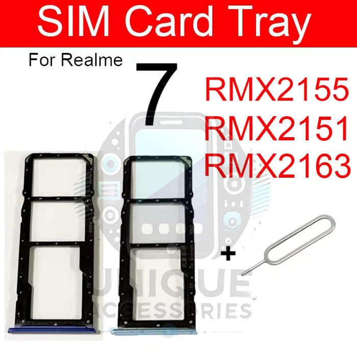 Realme 7 RMX2151 RMX2163 Sim Tray Micro SD Card Slot with Sim Ejector Pin Replacement Part