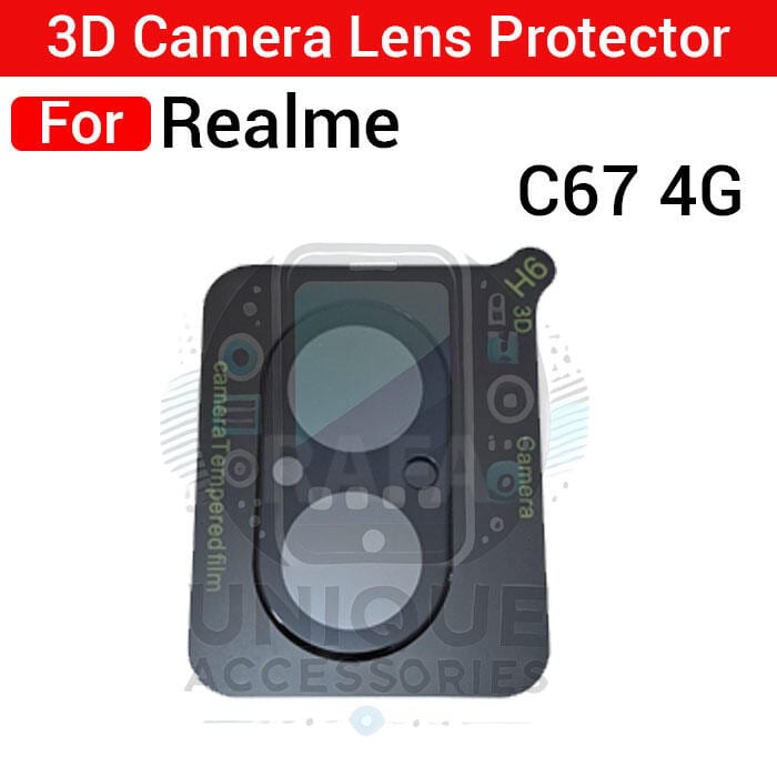 3D Back Camera Lens Glass Protector for Realme C67 4G | Full Camera Coverage I 3D Lens Shield I Oil Resistant