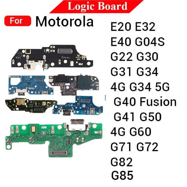 Charging Logic Board For Motorola Moto E20 E32 E40 G04S G22 G30 G31 G34 4G G34 5G G40 Fusion G41 G50 4G G60 G71 G72 G82 G85 Charging Port USB Plug PCB Dock Connector Spare parts