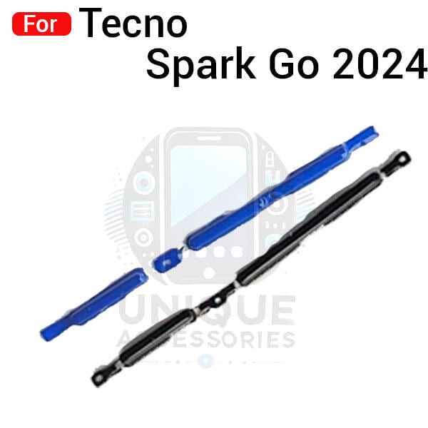 Compatible with Tecno Spark Go 2024 BE6 External Side Buttons Power On Off + Volume Control Button Outside Side Keys