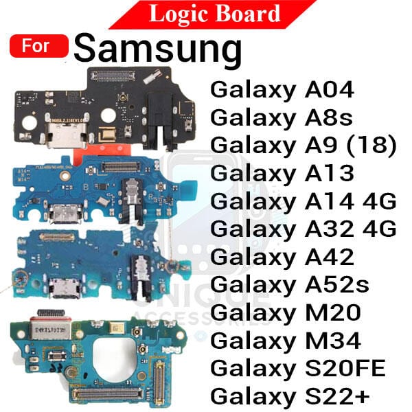 Charging Logic Board For Samsung Galaxy A04 A8s A9 (18) A13 A14 5G A32 4G A42 A52s M20 M34 S20FE S22 Plus Charging Port USB Plug PCB Dock Connector Spare parts