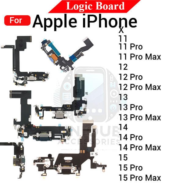 Charging Logic Board For Apple iPhone X 11 11 Pro 11 Pro Max 12 12 Pro 12 Pro Max 13 13 Pro 13 Pro Max 14 14 Pro 14 Pro Max 15 15 Pro 15 Pro Max Charging Port USB Plug PCB Dock Connector Spare parts