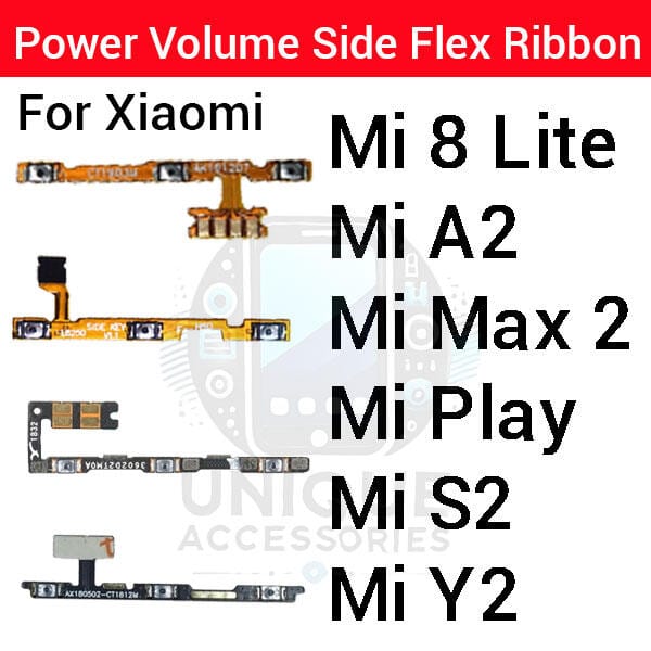 Xiaomi Mi  8 Lite A2 Max 2 Play S2 Y2 Power on / off Switch Button Side Volume Up Down Buttons Flex Cable Replacement Parts