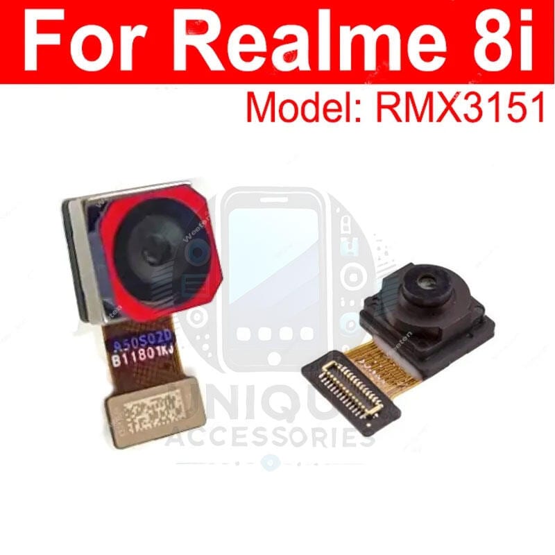 Back Rear Big Main Camera Module Flex Cable For Realme 8i RMX3135 Small Front Camera Flex Replacement Parts