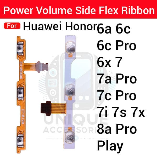 Huawei Honor 6a 6c 6c Pro 6x 7 7a Pro 7c Pro 7i 7s 7x 8a Pro Play Power on / off Switch Button Side Volume Up Down Buttons Flex Cable Replacement Parts