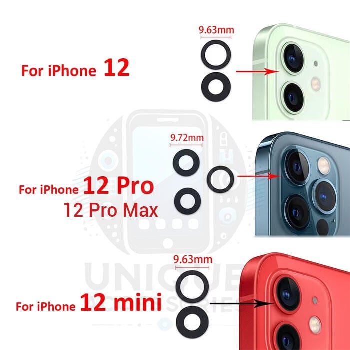 Camera Main Glass Lens for Apple iPhone 12 12 Mini 12 Pro 12 Pro Max Replacement Part (Not Tempered Camera Glass Protector)