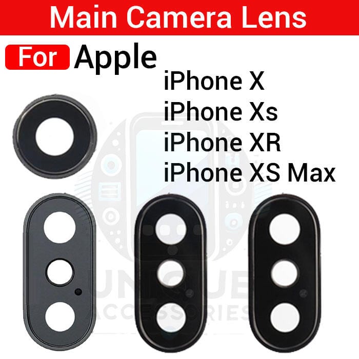 Camera Main Glass Lens for Apple iPhone X Xs Xr Xs Max Replacement Part (Not Tempered Camera Glass Protector)