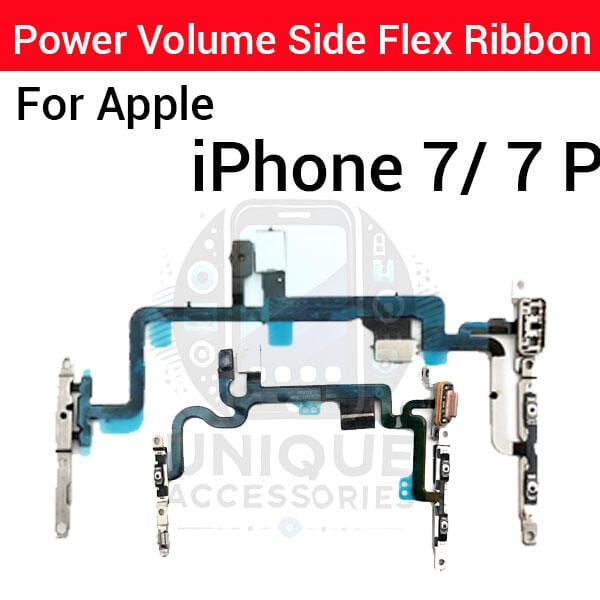 Apple iPhone 7 7 Plus Power on / off Switch Button Side Volume Up Down Buttons Flex Cable Replacement Parts