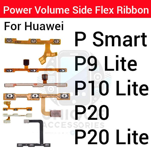 Huawei P9 Lite P10 Lite P20 P20 Lite P Smart Power on / off Switch Button Side Volume Up Down Buttons Flex Cable Replacement Parts