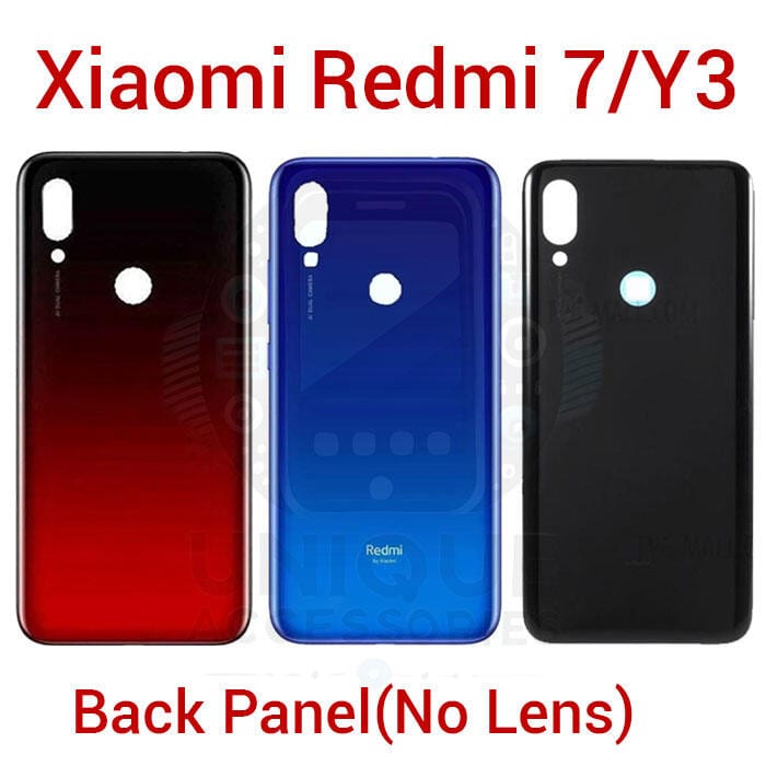 Xiaomi Redmi 7 Y3 Back Panel/Backshell/ Casing + With and Without Camera Lens + Side Buttons With Logo-All Colors Available