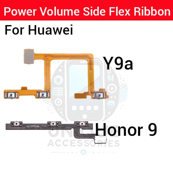 Huawei Y9a / Honor 9 Power And Volume Key Up Down Button Flex Cable Ribbon Replacement | Side Key Flex Ribbon Cable | Exact Fit