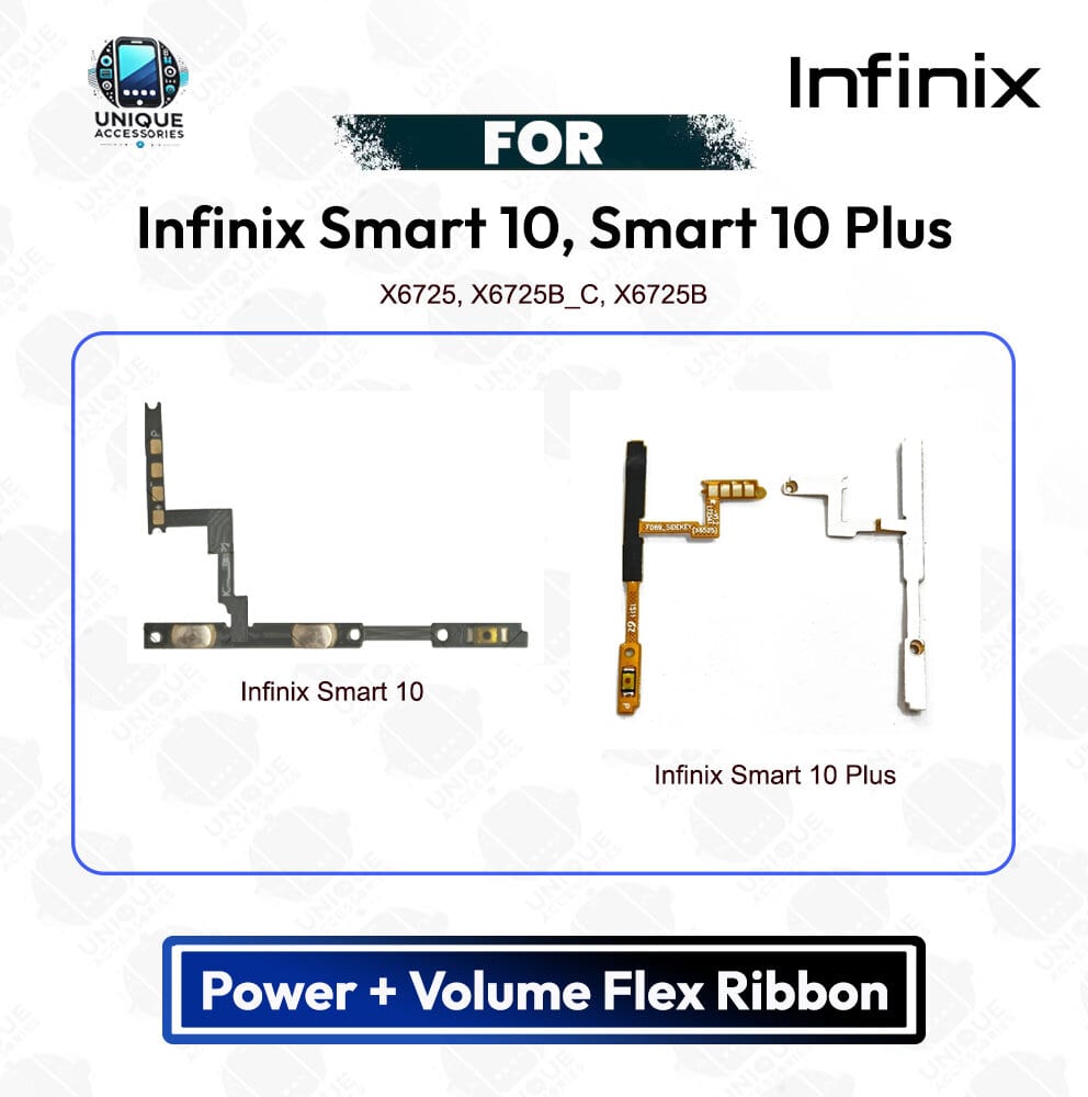Infinix Smart 10 Smart 10 Plus Volume Button Flex Cable PCB Repair Spare Part Replacement