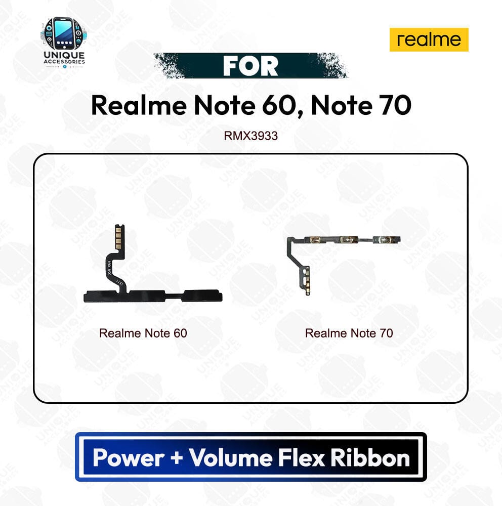 Realme Note 60, Note 70 Power Button Volume/On Off Key Flex Cable Replacement Parts