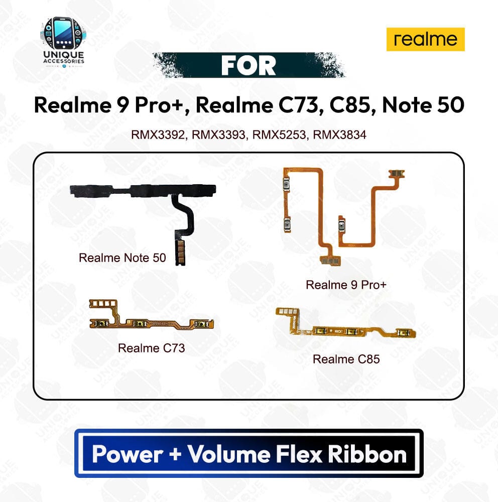 Realme 9 Pro+, Realme C73, C85, Note 50 Power Button Volume/On Off Key Flex Cable Replacement Parts