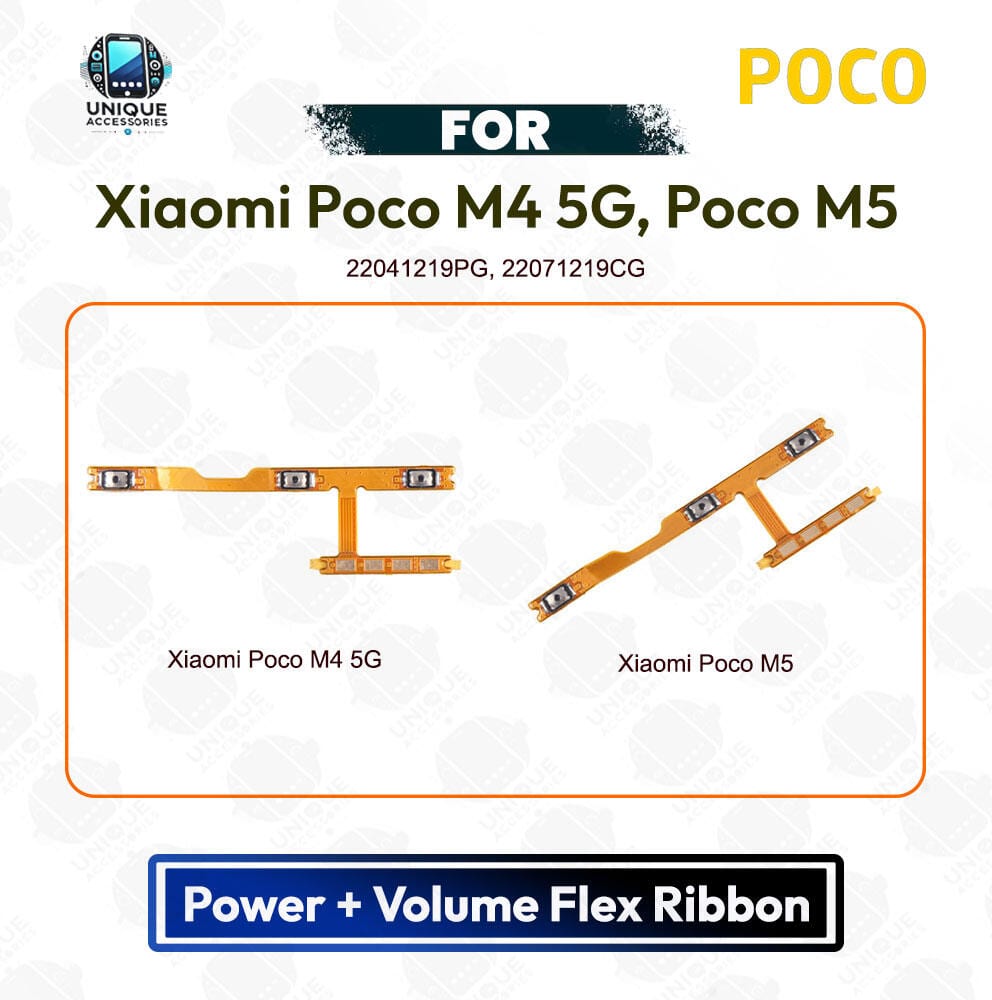 Xiaomi Poco M4 5G, Poco M5 Power Button Volume/On Off Key Flex Cable Replacement Parts
