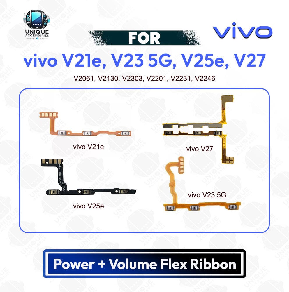 vivo V21e, V23 5G, V25e, V27 Power Button Volume/On Off Key Flex Cable Replacement Parts