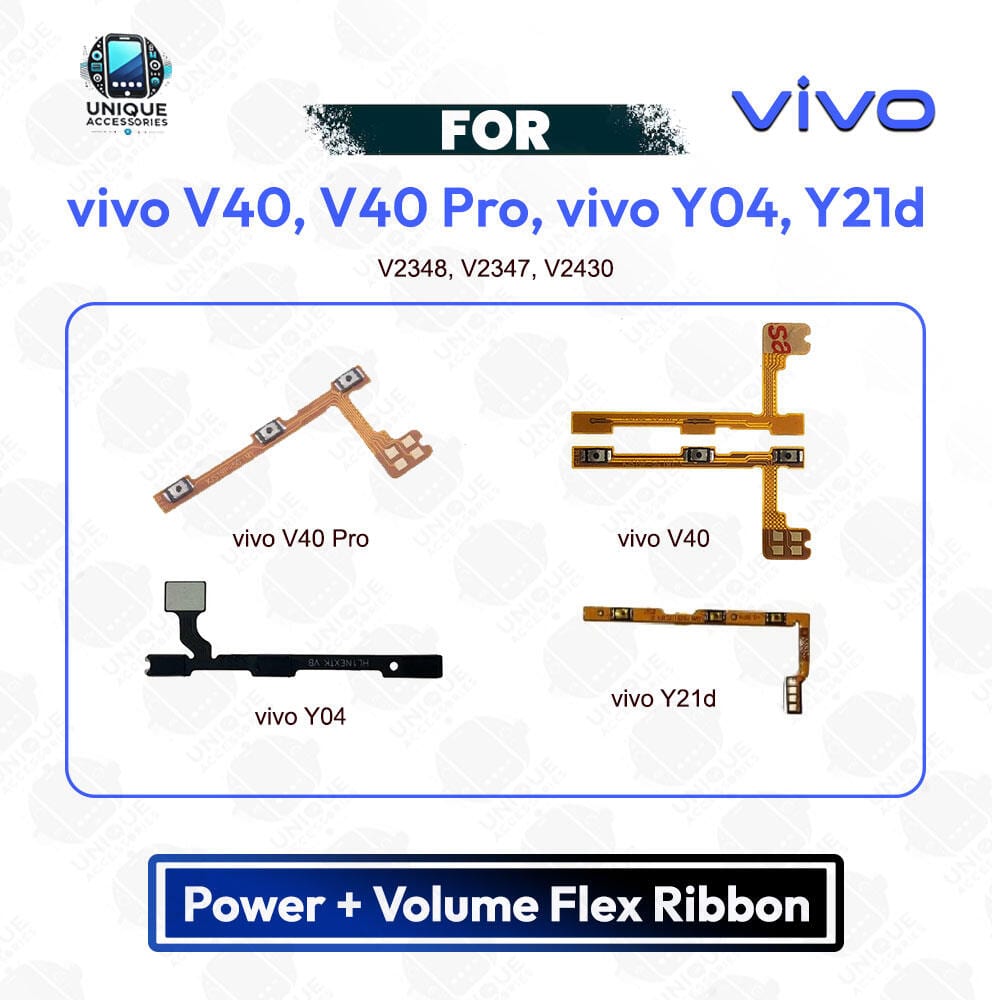 vivo V40, V40 Pro, vivo Y04, Y21d Power Button Volume/On Off Key Flex Cable Replacement Parts