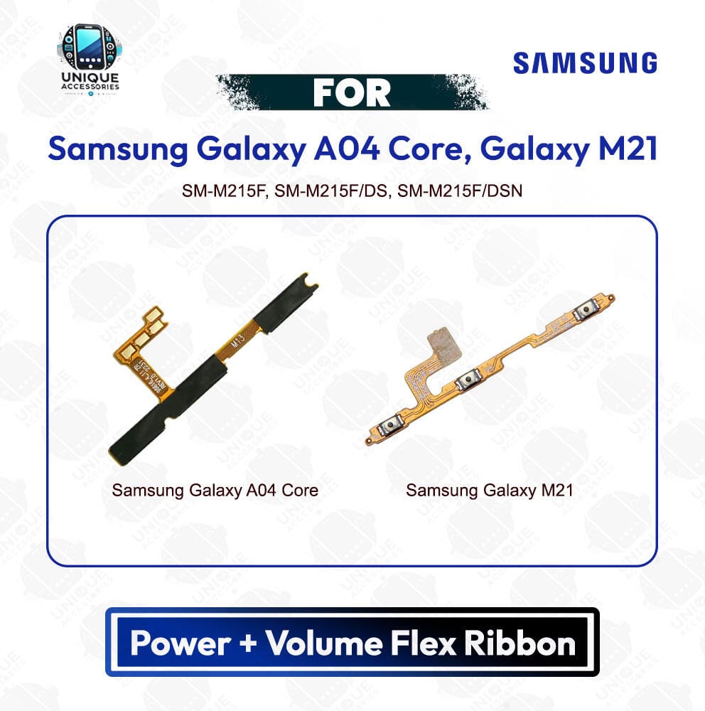 Samsung Galaxy A04 Core, Galaxy M21 Power Button Volume/On Off Key Flex Cable Replacement Parts